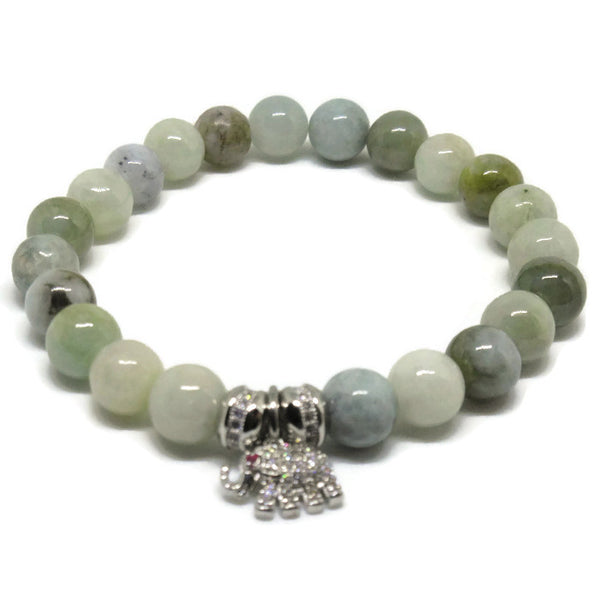 Love stone bracelet: Rose quartz Burma Jade