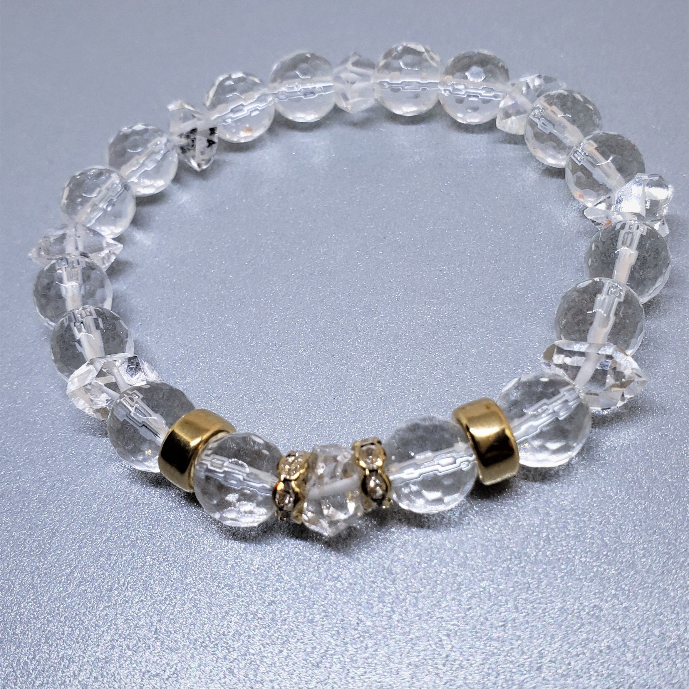 Herkimer Diamond & Gemstone Beaded Bracelet, choice, adjustable or str –  GivingEarth Minerals