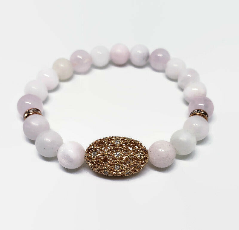 Pink Mangano Calcite and Rose Quartz 8 mm bracelet